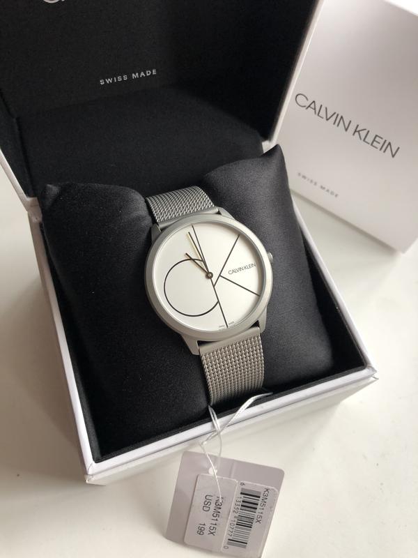  Shop Authentic Calvin Klein Minimal White Dial Silver Mesh Bracelet Watch for Men - K3M5115X - Luxxuri