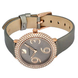  Shop Authentic Swarovski Crystal Frost Grey Dial Grey Leather Strap Watch for Women - 5484067 - Luxxuri