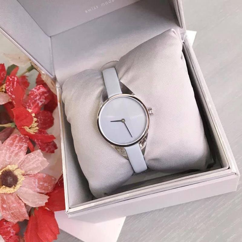 Shop Authentic Calvin Klein Rebel Grey Dial Grey Leather Strap Watch for Women - K8P231Q4 - Luxxuri