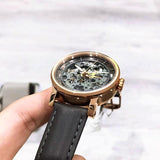  Shop Authentic Fossil Boyfriend Automatic Skeleton Grey Dial Grey Leather Strap Watch for Women - ME3089 - Luxxuri