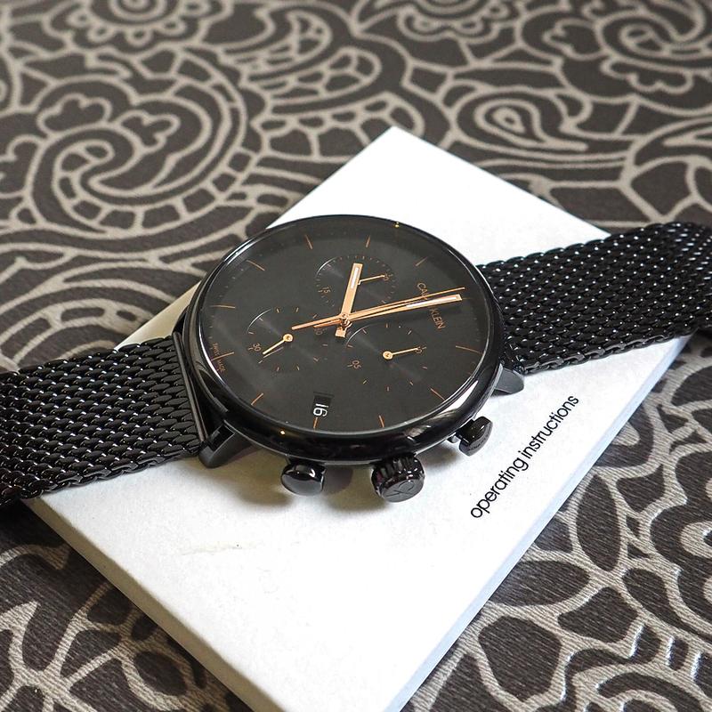  Shop Authentic Calvin Klein High Noon Black Dial Black Mesh Bracelet Watch for Women - K8M27421 - Luxxuri