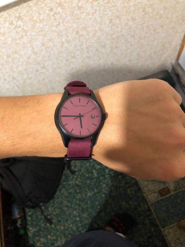  Shop Authentic Calvin Klein Tone Maroon Dial Maroon NATO Strap Watch for Men - K7K514UP - Luxxuri