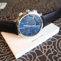  Shop Authentic Calvin Klein Chronograph Blue Dial Black Leather Strap Watch for Men - K8Q371CN - Luxxuri