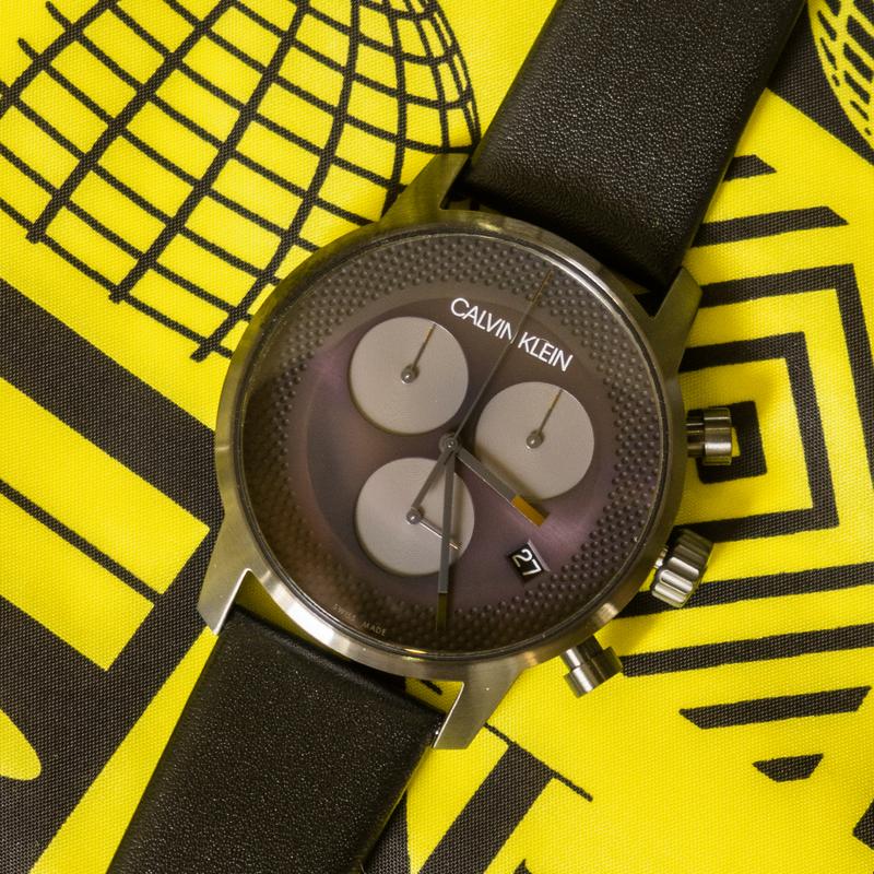  Shop Authentic Calvin Klein City Chronograph Grey Dial Black Leather Strap Watch for Men - K2G177C3 - Luxxuri