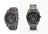  Shop Authentic Fossil Machine Chronograph Black Dial Grey Steel Strap Watch for Men - FS4662 - Luxxuri