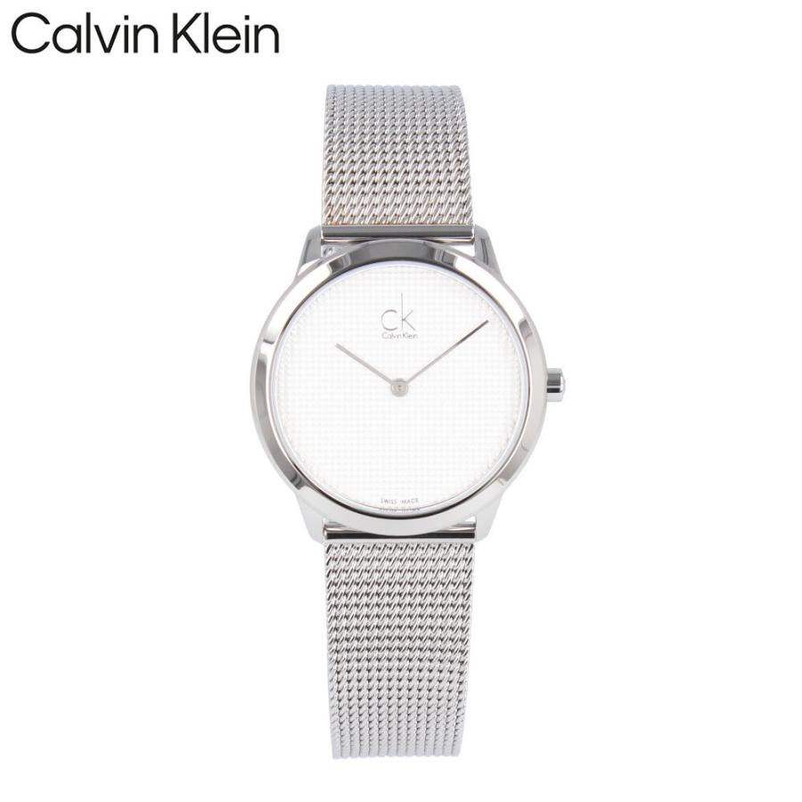  Shop Authentic Calvin Klein Minimal White Dial Silver Mesh Bracelet Watch for Women - K3M2212Y - Luxxuri
