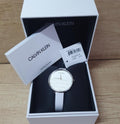  Shop Authentic Calvin Klein Rise White Grey Dial White Leather Strap Watch for Women - K7A231L6 - Luxxuri