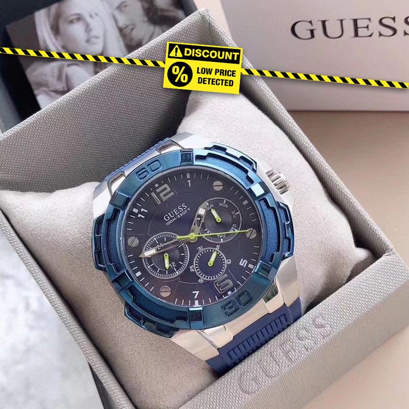 Shop Authentic Guess Genesis Multi Function Analog Blue Dial Blue Rubber Strap Watch For Men - W1254G1 - Luxxuri