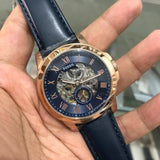  Shop Authentic Fossil Grant Mechanical Blue Dial Blue Leather Strap Watch for Men - ME3054 - Luxxuri