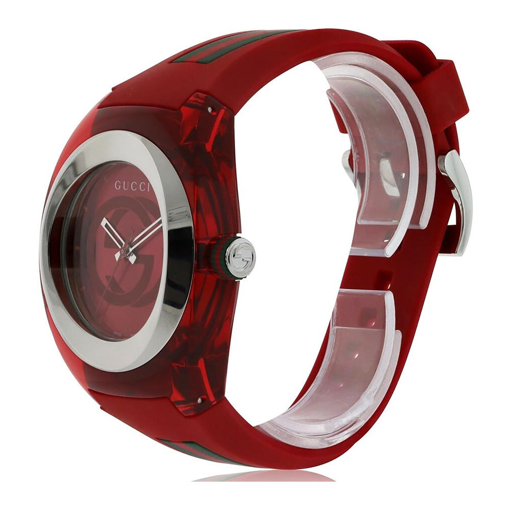  Shop Authentic Gucci Sync XXL Quartz Red Dial Red Rubber Strap Unisex Watch -  YA137103 - Luxxuri