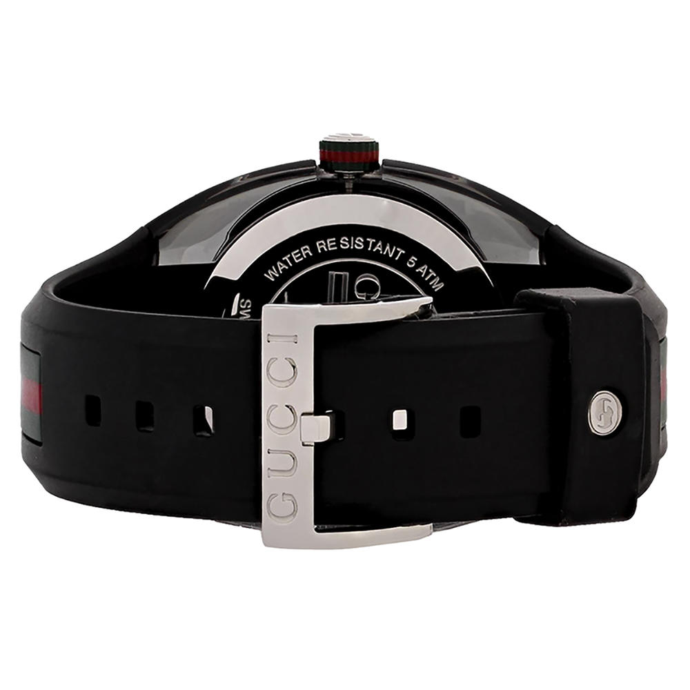  Shop Authentic Gucci Sync XXL Quartz Black Dial Black Rubber Strap Watch For Men - YA137101 - Luxxuri