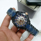  Shop Authentic Fossil Modern Machine Automatic Skeleton Blue Dial Two Tone Steel Strap Watch for Men - ME3133 - Luxxuri