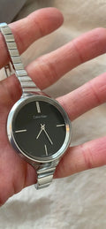  Shop Authentic Calvin Klein Lively Black Dial Silver Steel Strap Watch for Women - K4U23121 - Luxxuri