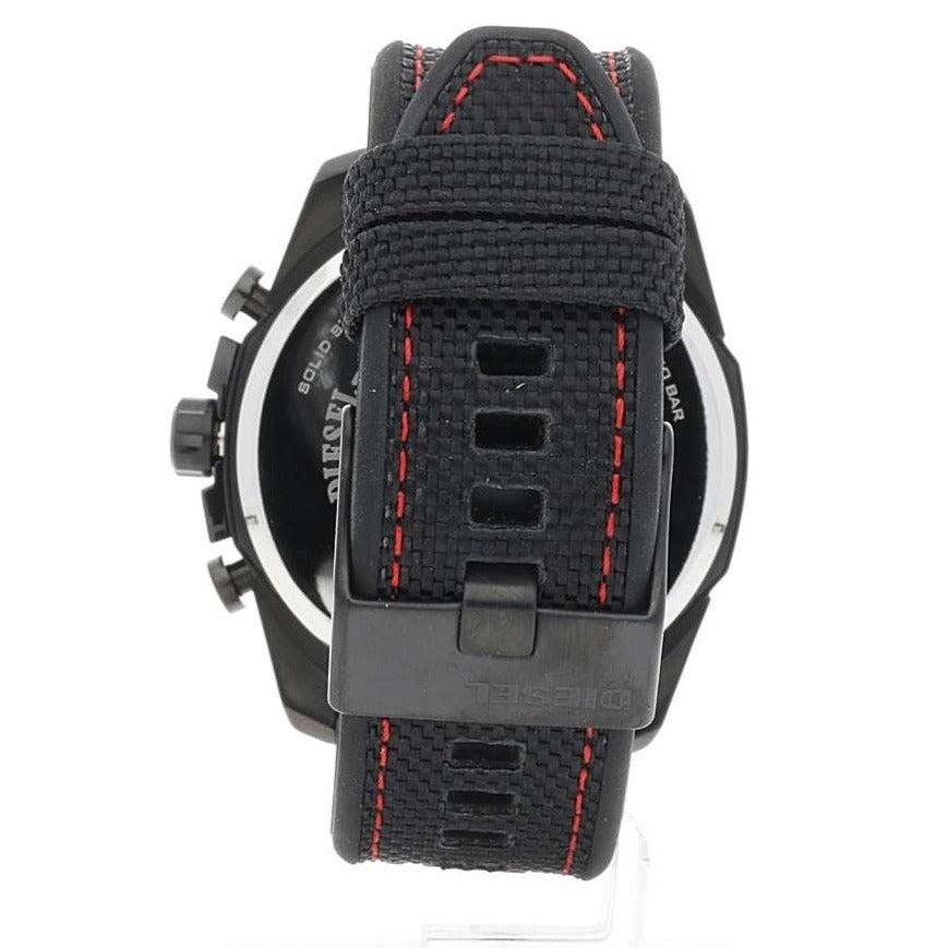  Shop Authentic Diesel Mega Chief Chronograph Silver Dial Black Leather Strap Watch For Men - DZ4512 - Luxxuri