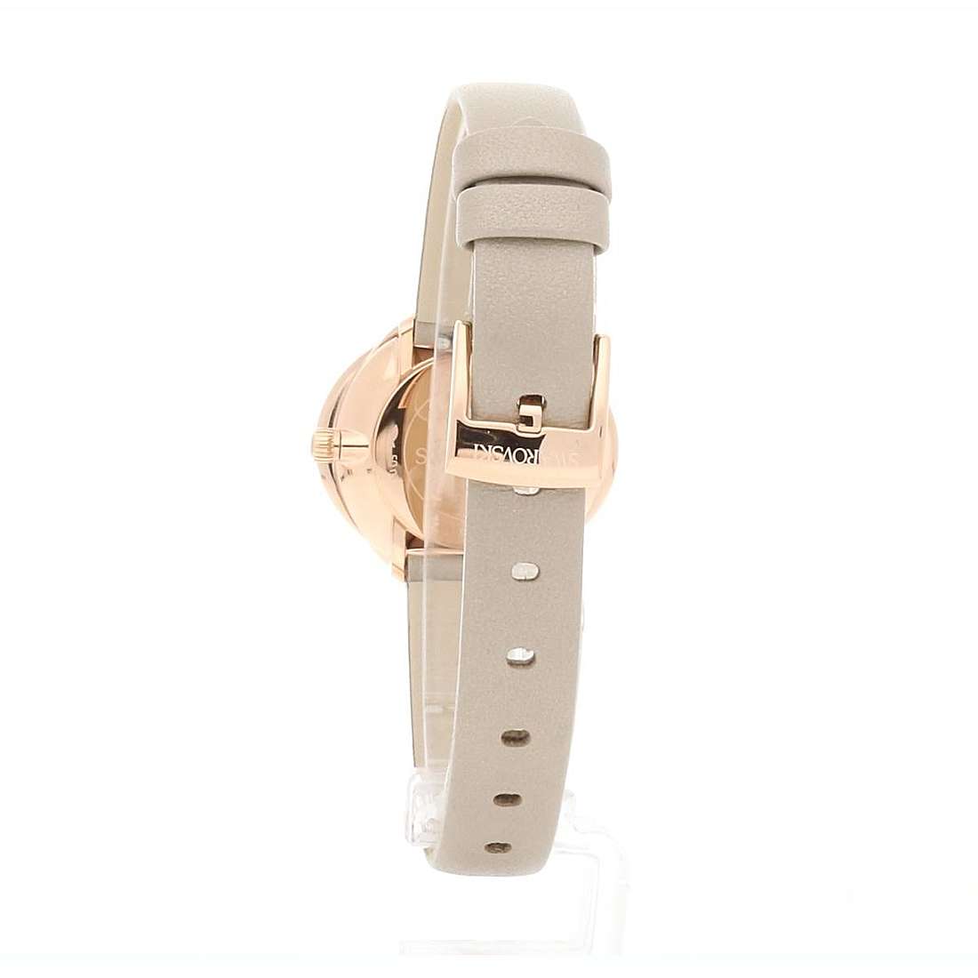  Shop Authentic Swarovski Crystal Flower Grey Dial Grey Leather Strap Watch for for Women - 5552424 - Luxxuri