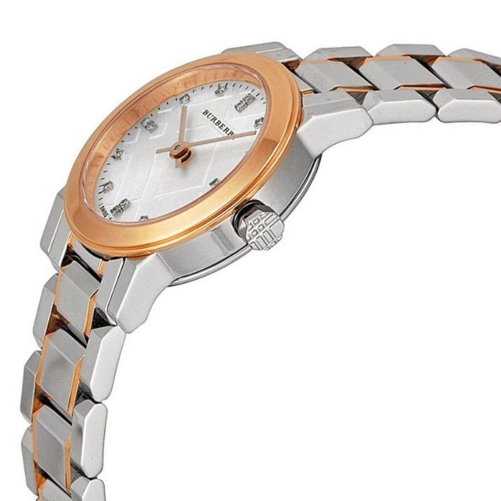  Shop Authentic Burberry The City Silver Dial Two Tone Steel Strap Watch for Women - BU9214 - Luxxuri