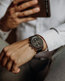  Shop Authentic Hugo Boss Skymaster Black Dial Black Leather Strap Watch for Men - 1513782 - Luxxuri