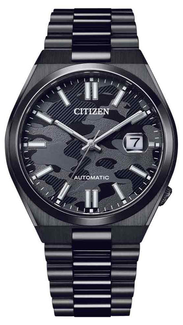  Shop Authentic Citizen Tsuyosa Automatic Camouflage Black Dial Black Steel Strap Watch For Men - NJ0155-87E - Luxxuri