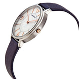 Shop Authentic Emporio Armani Kappa White Mother of Pearl Dial Black Leather Strap Watch For Women - AR2509 - Luxxuri