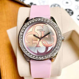  Shop Authentic Guess G-Twist Diamonds Silver Dial Pink Rubber Strap Watch for Women - W1240L1 - Luxxuri