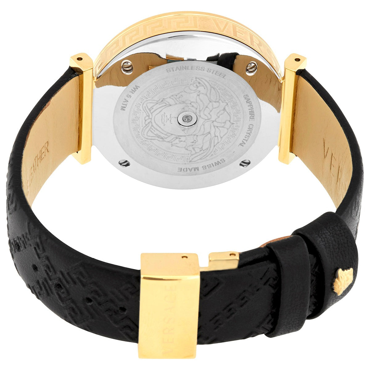  Shop Authentic Versace V-Twist Black Dial Black Leather Strap Watch for Women - VELS00619 - Luxxuri