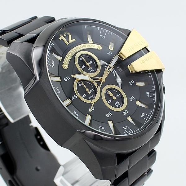  Shop Authentic Diesel Mega Chief Chronograph Black Dial Black Steel Strap Watch For Men - DZ4338 - Luxxuri