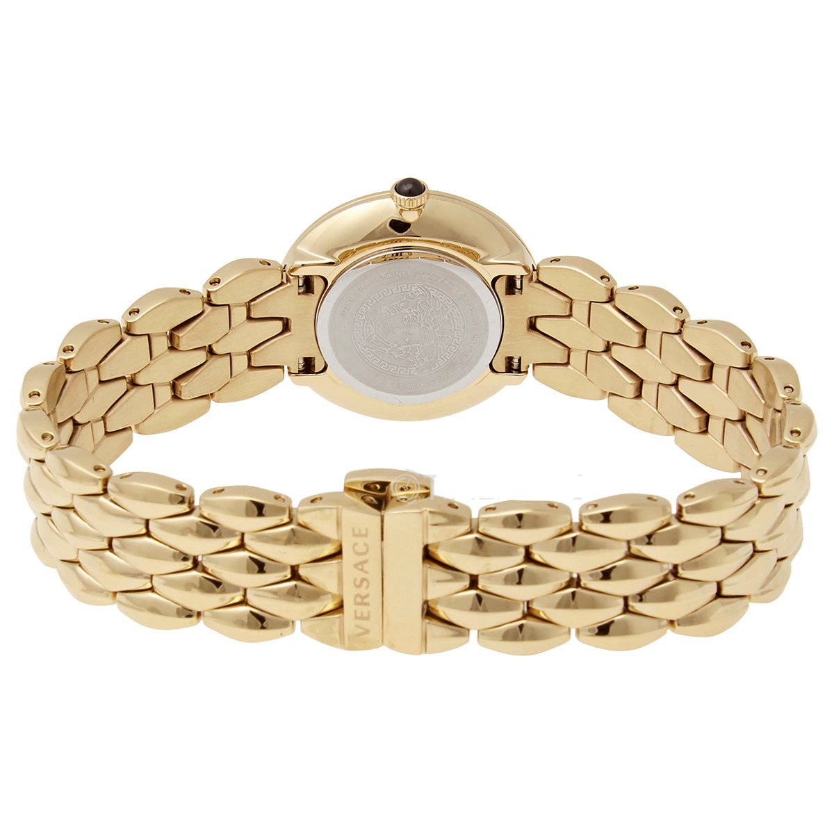  Shop Authentic Versace V-Flare Quartz Silver Dial Gold Steel Strap Watch for Women - VEBN00818 - Luxxuri