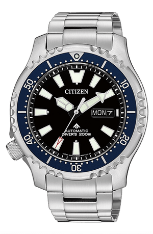  Shop Authentic Citizen Promaster Fugu Limited Edition Diver's 200m Automatic Black Dial Silver Steel Strap Watch For Men - NY0098-84E - Luxxuri