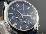  Shop Authentic Guess Wafer Chronograph Quartz Blue Dial Blue Leather Strap Watch For Men - W0496G3 - Luxxuri