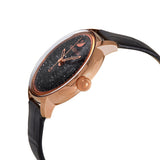  Shop Authentic Swarovski Crystalline Hours Black Dial Black Leather Strap Watch for Women - 5295377 - Luxxuri