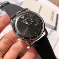  Shop Authentic Emporio Armani Aviator Quartz Black Dial Black Leather Strap Watch For Men - AR11336 - Luxxuri
