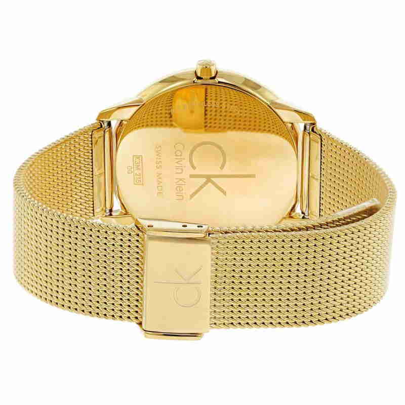  Shop Authentic Calvin Klein Minimal White Dial Gold Mesh Bracelet Watch for Men - K3M21526 - Luxxuri