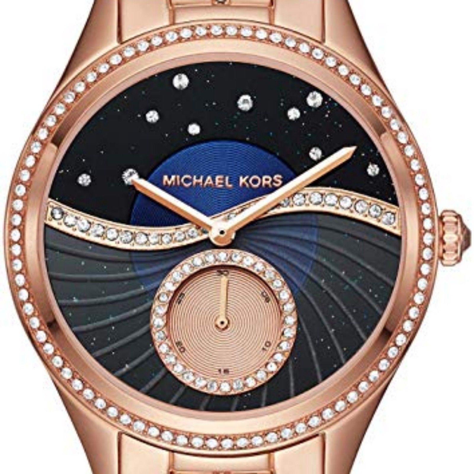  Shop Authentic Michael Kors Lauryn Blue Dial Rose Gold Steel Strap Watch for Women - MK3723 - Luxxuri