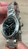  Shop Authentic Emporio Armani Mario Chronograph Black Dial Silver Steel Strap Watch For Men - AR11241 - Luxxuri