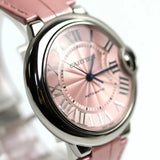  Shop Authentic Cartier Ballon Bleu De Cartier Pink Dial Pink Leather Strap Watch for Women - WSBB0007 - Luxxuri