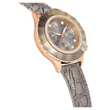  Shop Authentic Swarovski Octea Chrono Grey Dial Grey Leather Strap Watch for Women - 5671153 - Luxxuri