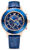 Shop Authentic Swarovski Octea Lux Chrono Blue Dial Blue Leather Strap Watch for Women - 5563480 - Luxxuri