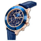  Shop Authentic Swarovski Octea Lux Chrono Blue Dial Blue Leather Strap Watch for Women - 5563480 - Luxxuri