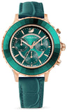  Shop Authentic Swarovski Octea Lux Chrono Emerald Green Dial Green Leather Strap Watch for Women - 5452498 - Luxxuri