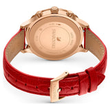  Shop Authentic Swarovski Octea Lux Chrono Red Dial Red Leather Strap Watch for Men - 5646975 - Luxxuri