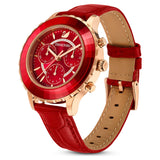  Shop Authentic Swarovski Octea Lux Chrono Red Dial Red Leather Strap Watch for Men - 5646975 - Luxxuri