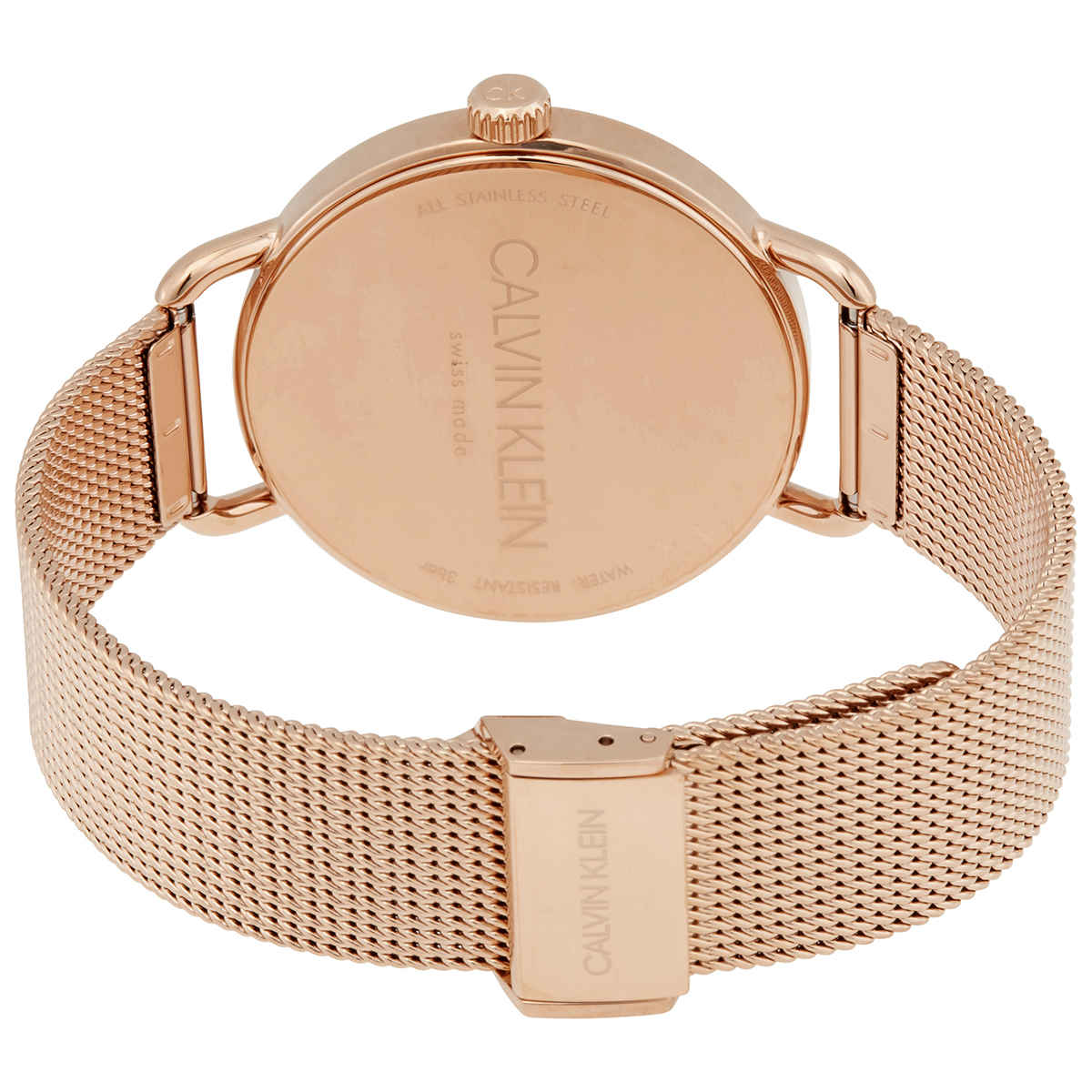  Shop Authentic Calvin Klein Even White Dial Rose Gold Mesh Bracelet Watch for Women - K7B21626 - Luxxuri