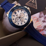  Shop Authentic Guess Force White Dial Blue Rubber Strap Watch For Men - W0674G4 - Luxxuri
