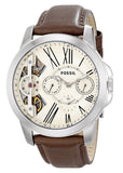 Shop Authentic Fossil Grant Twist Multi-Function White Dial Brown Leather Strap Watch for Men - ME1144 - Luxxuri