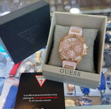  Shop Authentic Guess Frontier Diamonds Rose Gold Dial Pink Rubber Strap Watch For Women - W1160L5 - Luxxuri