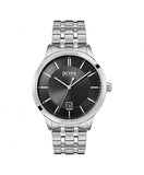  Shop Authentic Hugo Boss Officer Black Dial Silver Steel Strap Watch for Men - 1513614 - Luxxuri