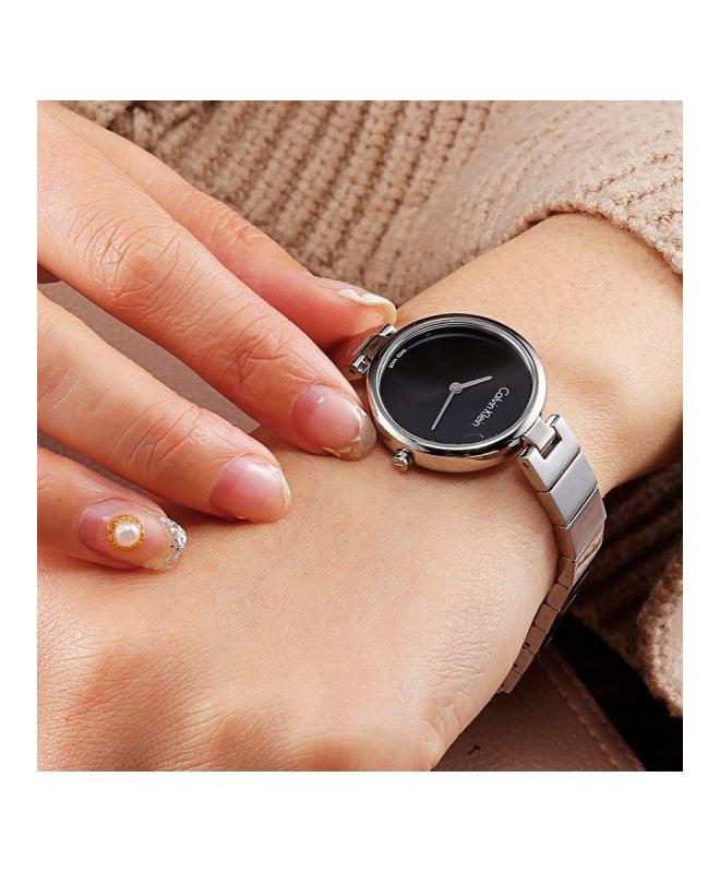  Shop Authentic Calvin Klein Authentic Black Dial Silver Steel Strap Watch for Women - K8G23141 - Luxxuri