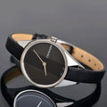  Shop Authentic Calvin Klein Rebel Black Grey Dial Black Leather Strap Watch for Women - K8P231C1 - Luxxuri