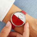  Shop Authentic Calvin Klein Rise Yellow Red Dial Red Leather Strap Watch for Women - K7A231UP - Luxxuri