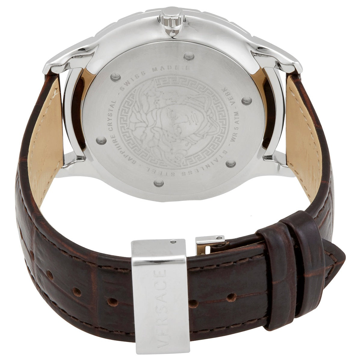  Shop Authentic Versace Univers White Dial Brown Leather Strap Watch for Men - VEBK00118 - Luxxuri